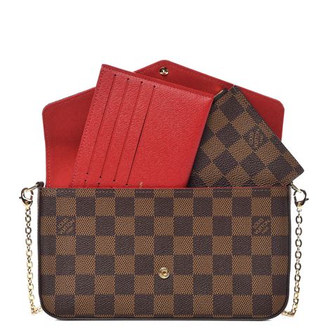 louis vuitton felicie pochette wallet on chain in damier ebene canvas|lv felicie pochette monogram.